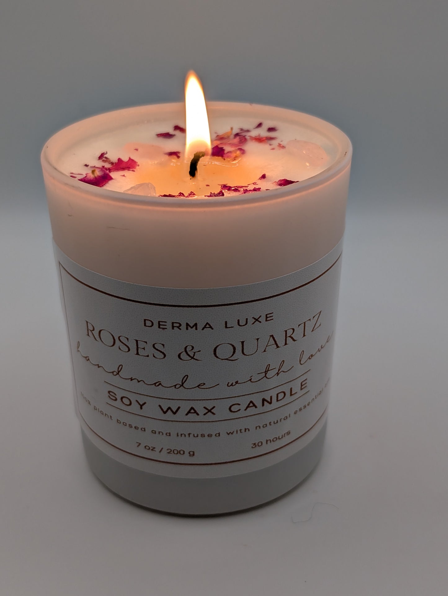 Roses & Quartz Soy Wax Candle with Gift Box