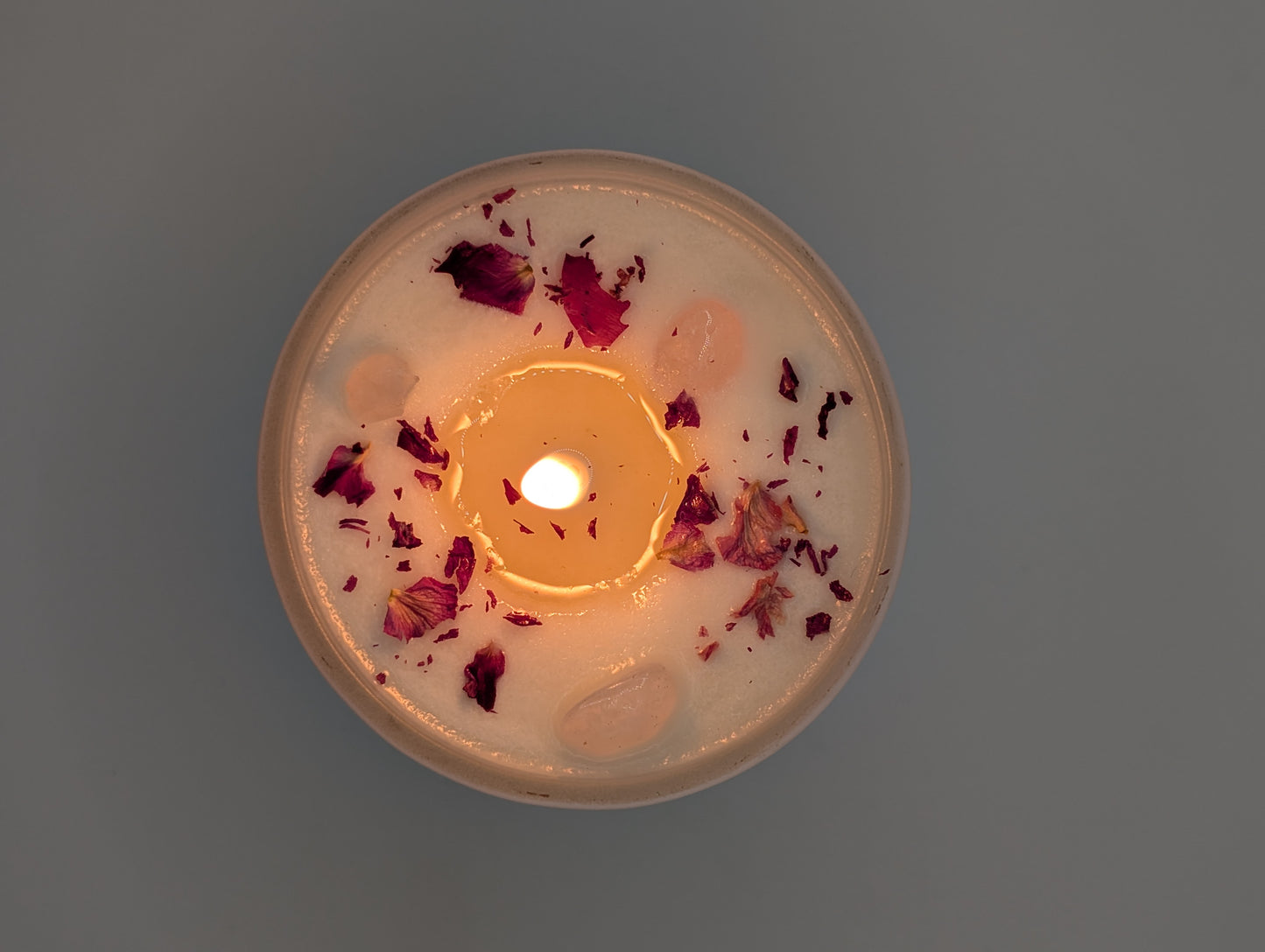 Roses & Quartz Soy Wax Candle with Gift Box