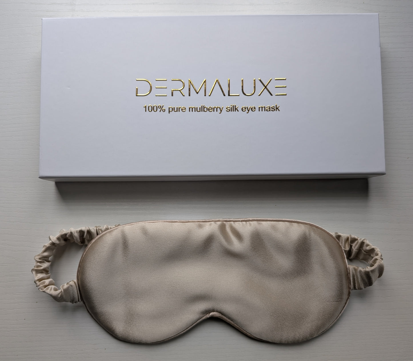 100% Pure Mulberry Silk Sleep Eye Mask, 22 Momme, Champagne