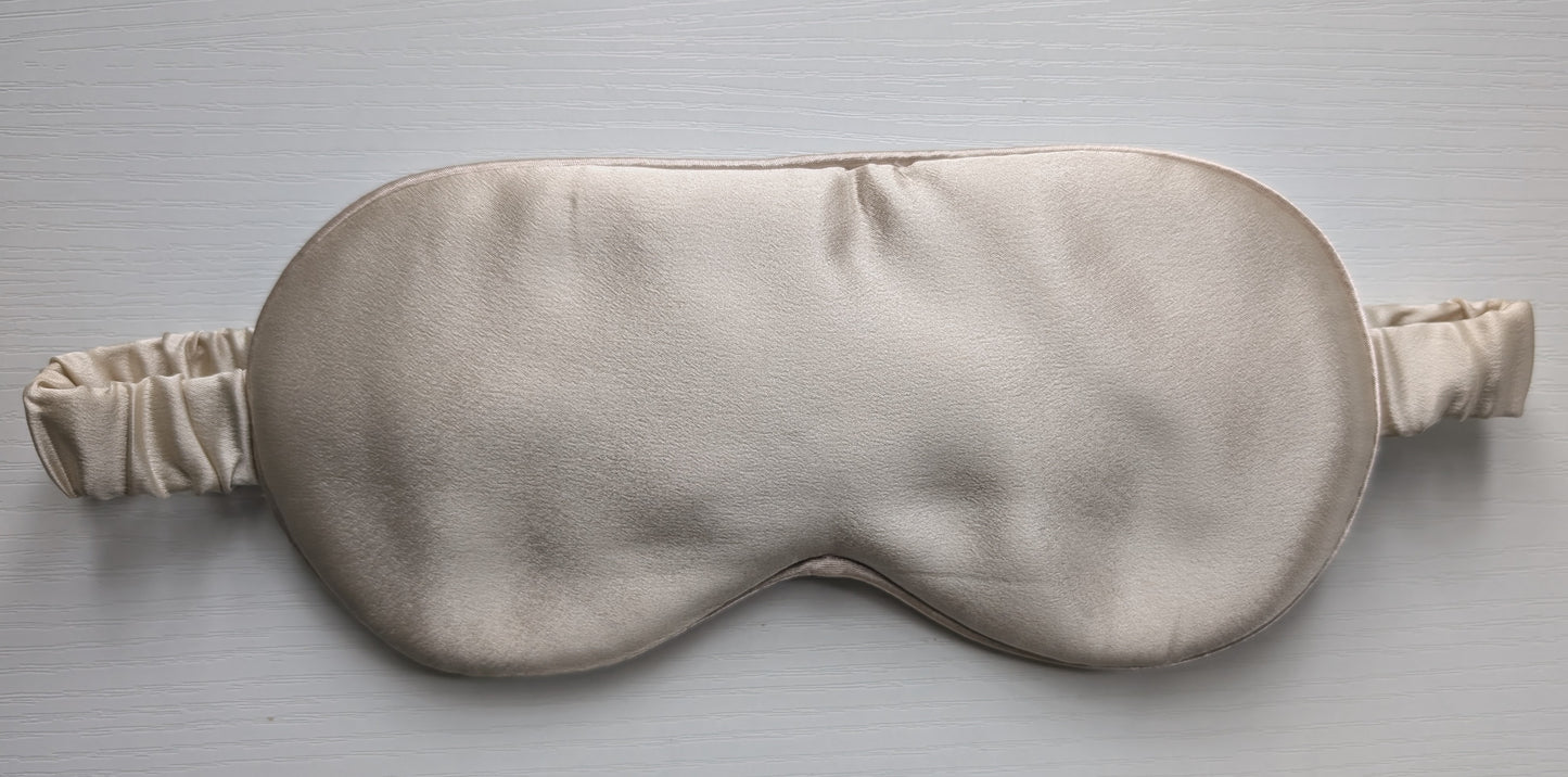 100% Pure Mulberry Silk Sleep Eye Mask, 22 Momme, Champagne